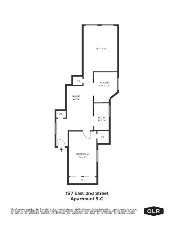 157 East 2nd Street 2C E. Greenwich Village New York NY 10009