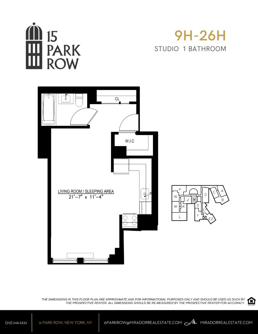 15 Park Row 20H Seaport District New York NY 10038