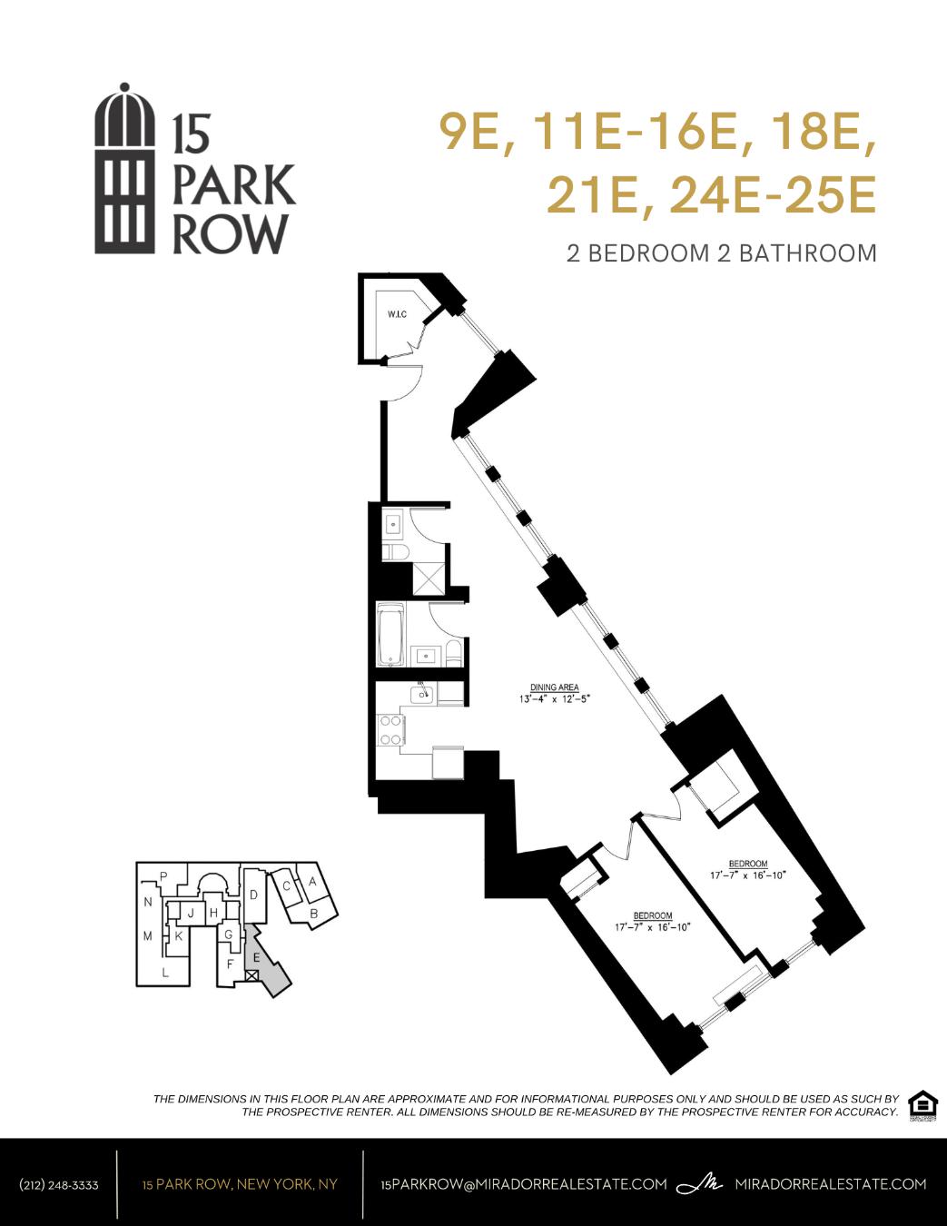 15 Park Row 23E Seaport District New York NY 10038