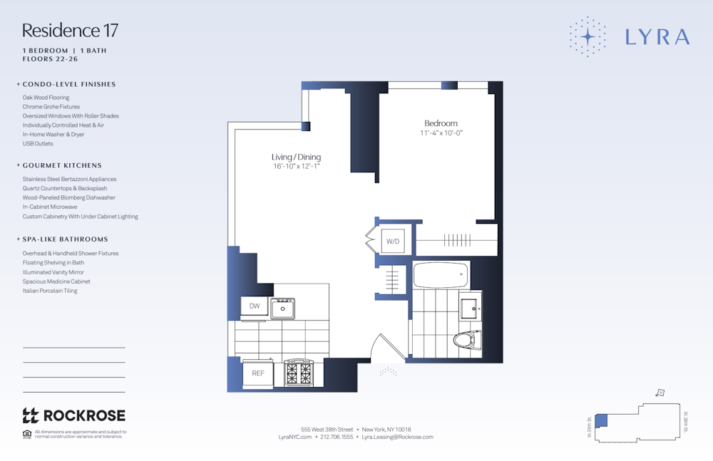 1 bedroom Apartment at 555 W 38th St, #2617